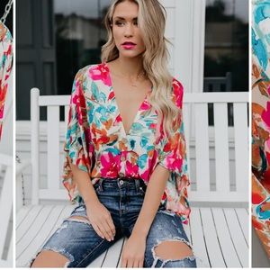 Vici Tropicana Floral Kimono Top - NWOT